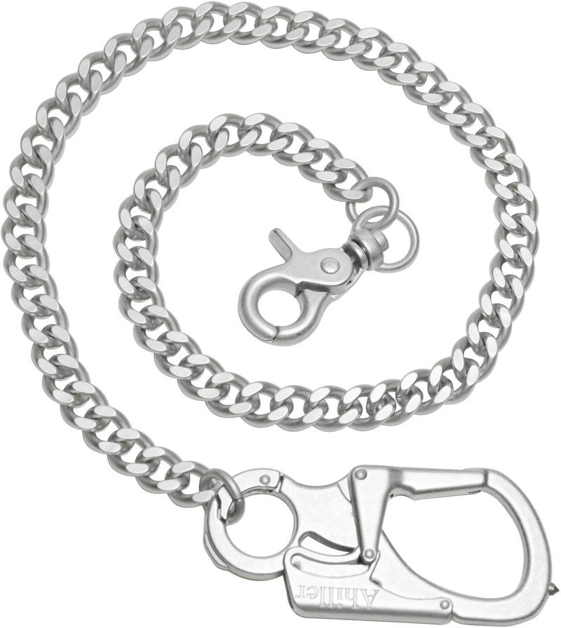 Ahiller Wallet Chain for Men, Lockable Carabiner with Tungsten Steel Taper, Heavy Duty Chain for Key Pocket Belt - Image 1
